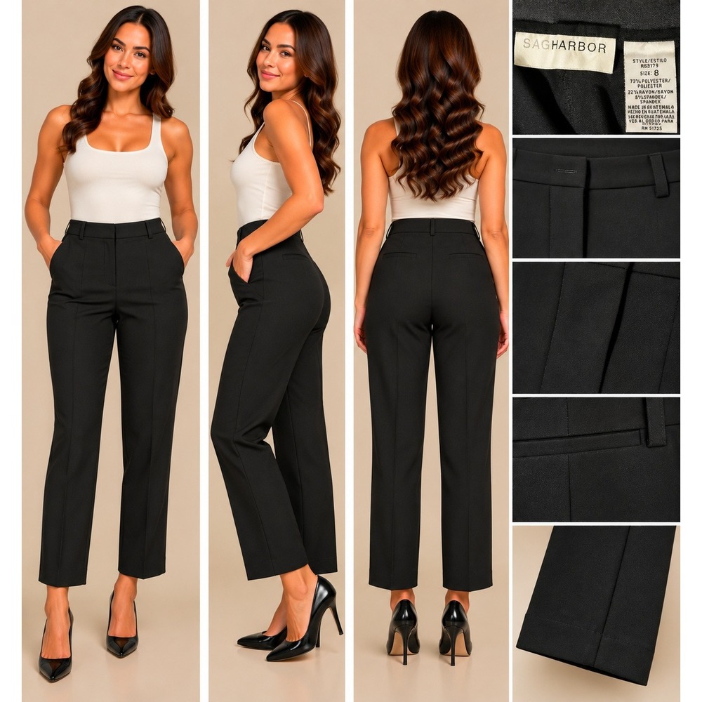 Sag Harbor Dress Pants Womens 8 Black Quiet Luxury Office Siren Trousers